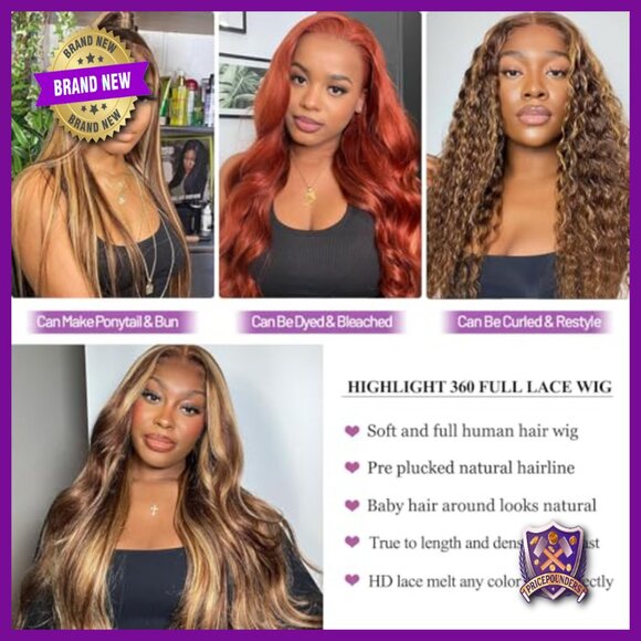 26 Inch Human Hair 360 Lace Front Wig Pre Plucked Body Wave Glueless main image 6